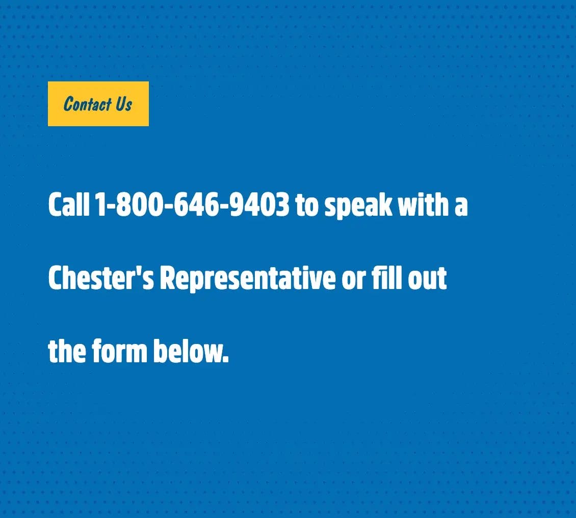 Contact information for Chester's support